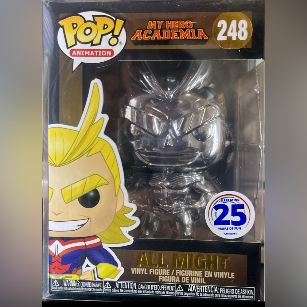 Funko Pop! All Might #248 Chrome Funimation Exclusive 25 Years